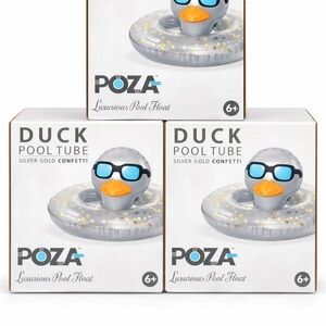 Silver & Gold Confetti Duck One-Piece Swim Float lot of 3 boxes 3 pieces